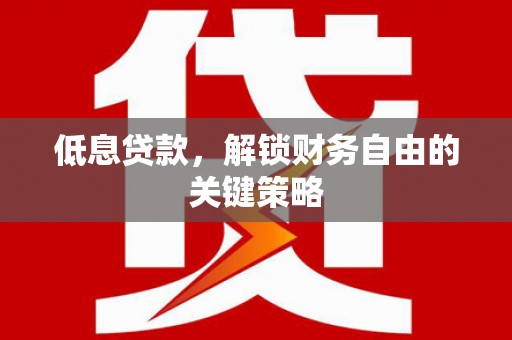 富蕴低息贷款，解锁财务自由的关键策略