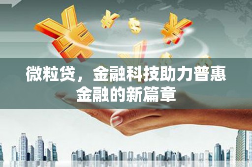 富蕴微粒贷，金融科技助力普惠金融的新篇章
